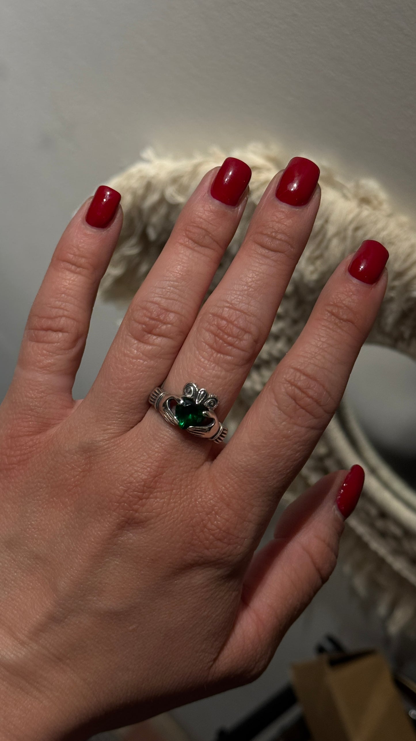 Friendship Claddagh Ring with Emerald