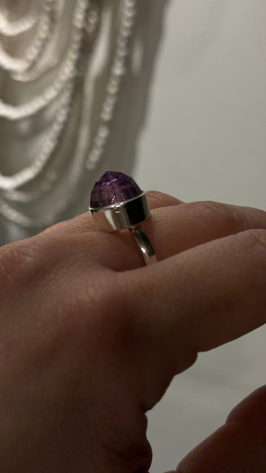 amethyst ball ring
