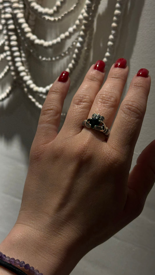 Friendship Claddagh Ring with Emerald