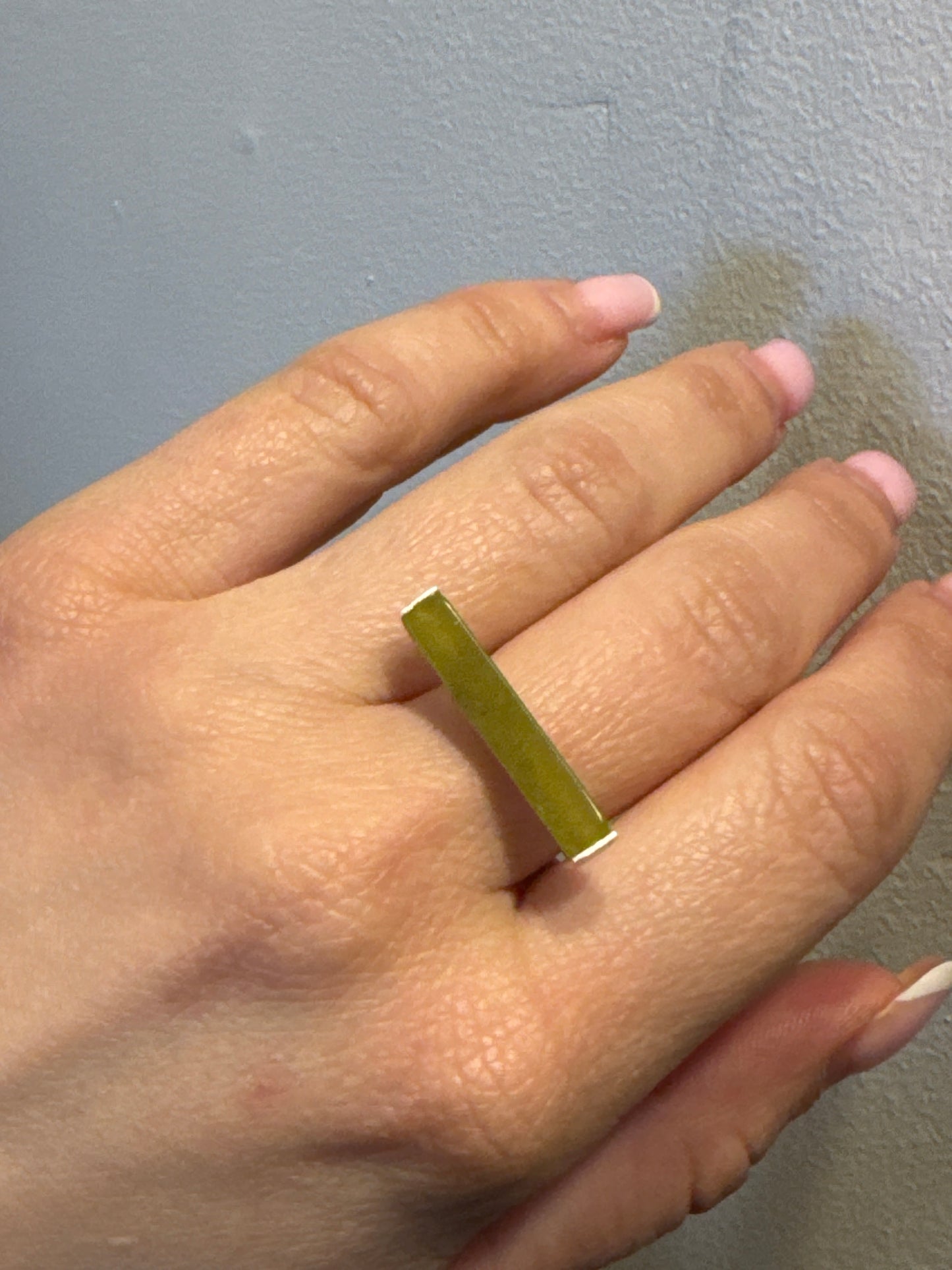 Neo style Silver Ring with Jade