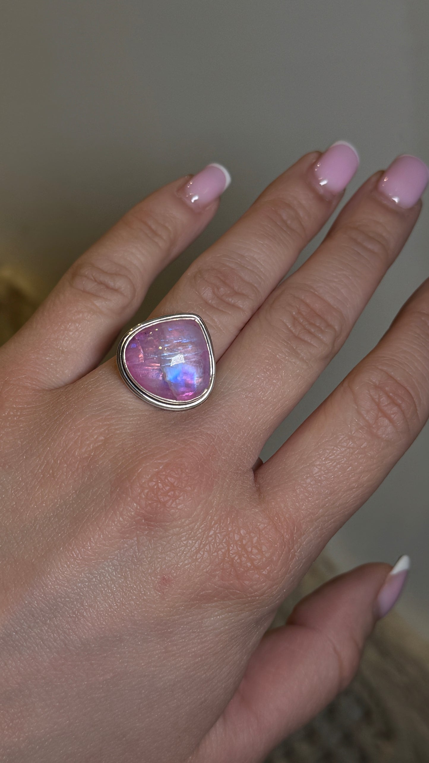 Pink Moonstone Ring