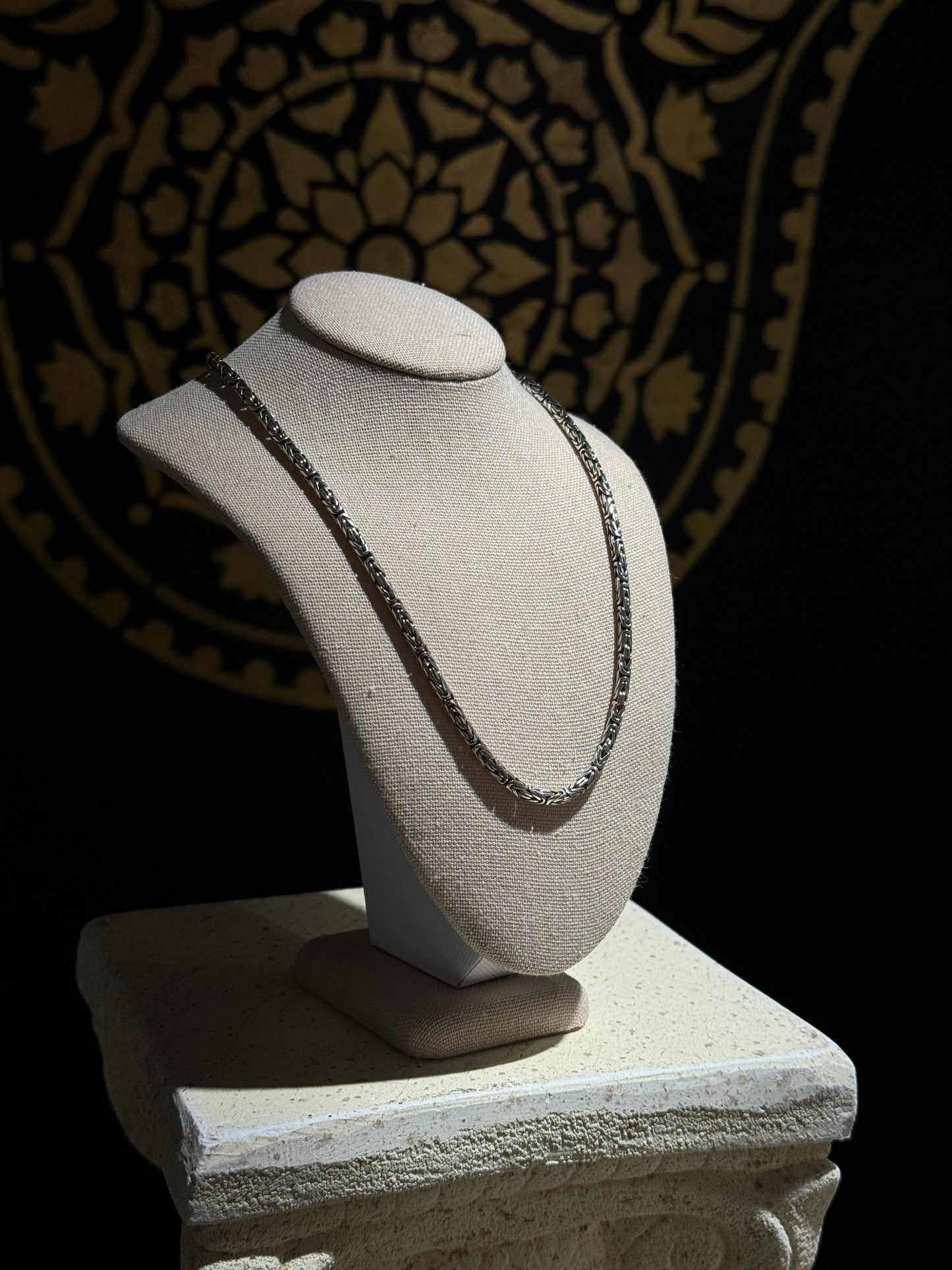 Handmade Byzantine Chain in Sterling Silver – 18”