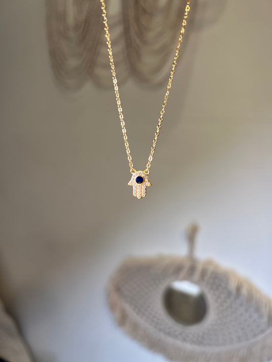 Hamsa silver necklace