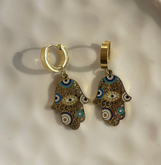 Mystic Hamsa Hoops Earrings