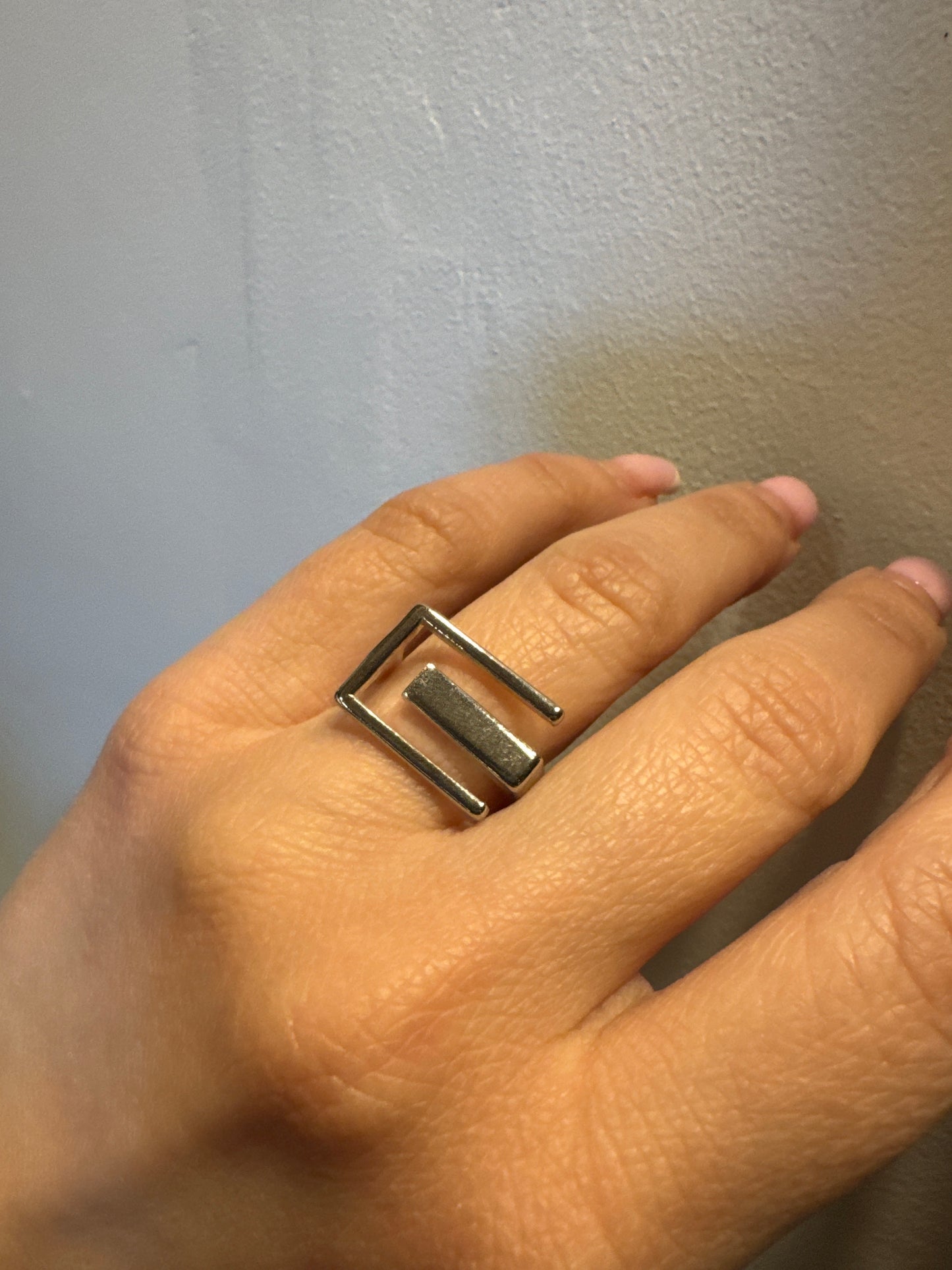 Geometry Silver ring