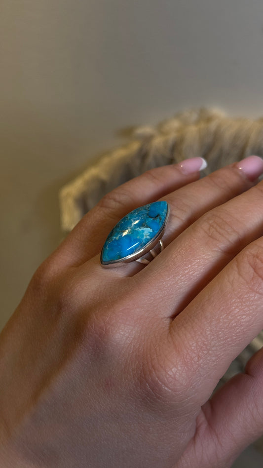 Chrysocolla Silver ring 01