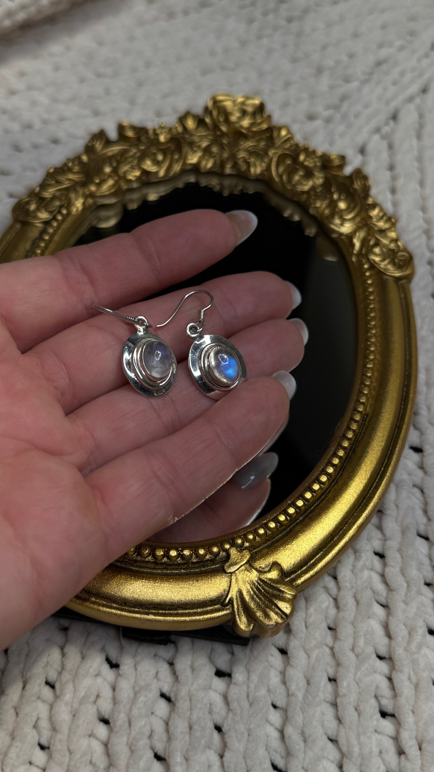 Lunar Orbit Moonstone Earrings