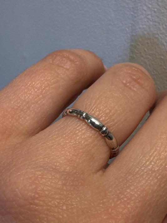 Knotted silver ring