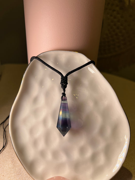 Fluorite point necklace