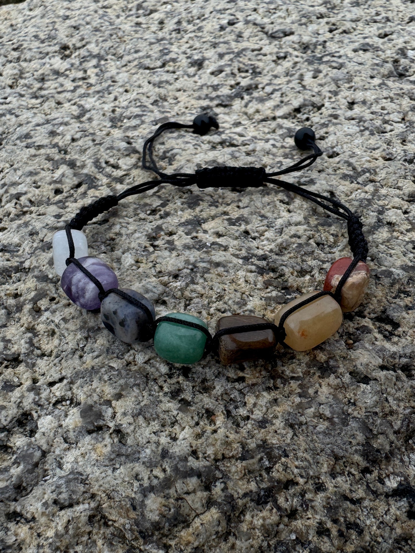 Chakra crystal nugget bracelet