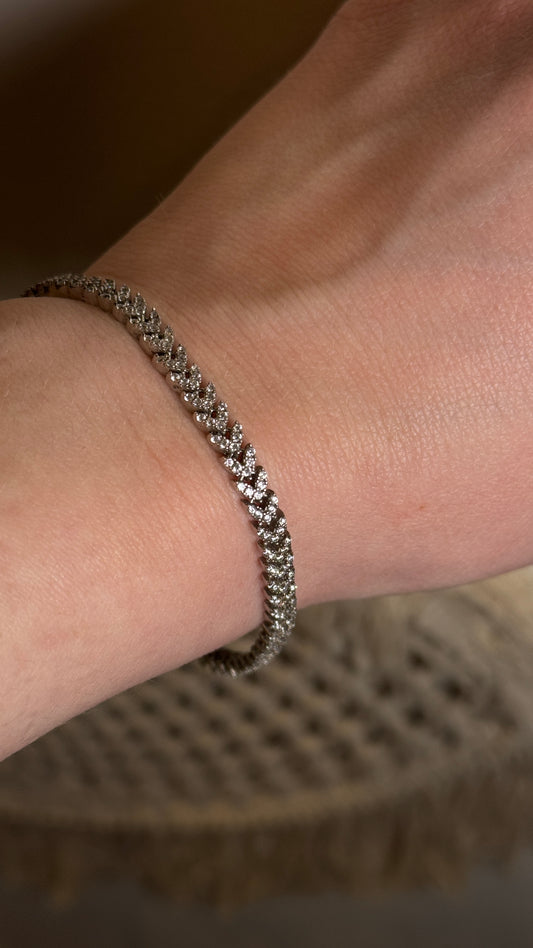 Herringbone Silver Bracelet