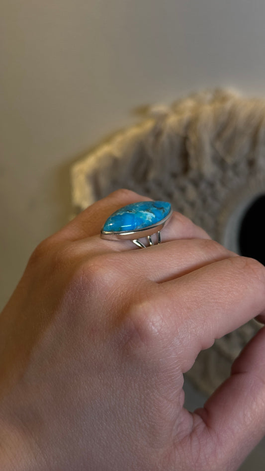Chrysocolla Silver ring 01
