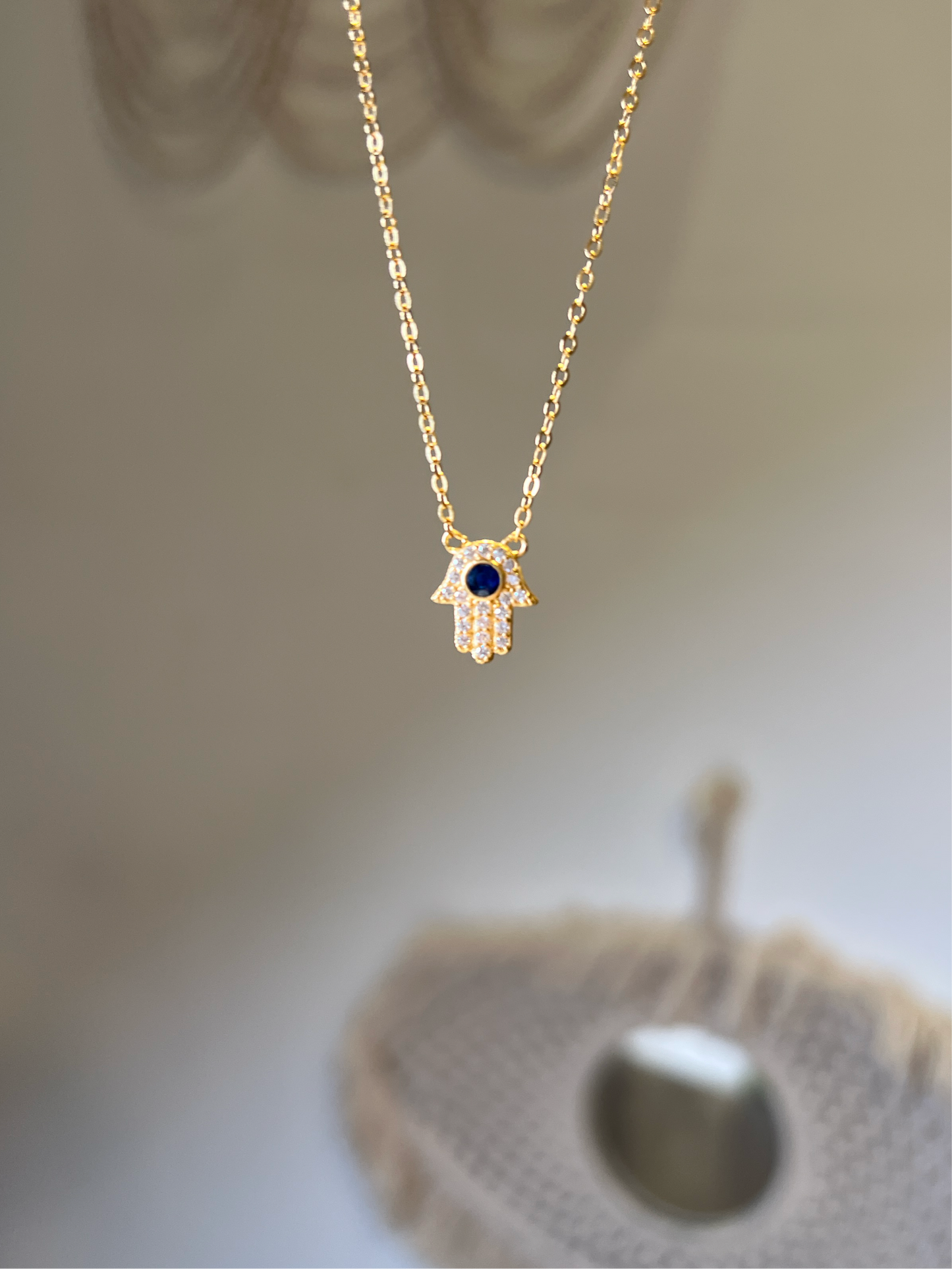 Hamsa silver necklace