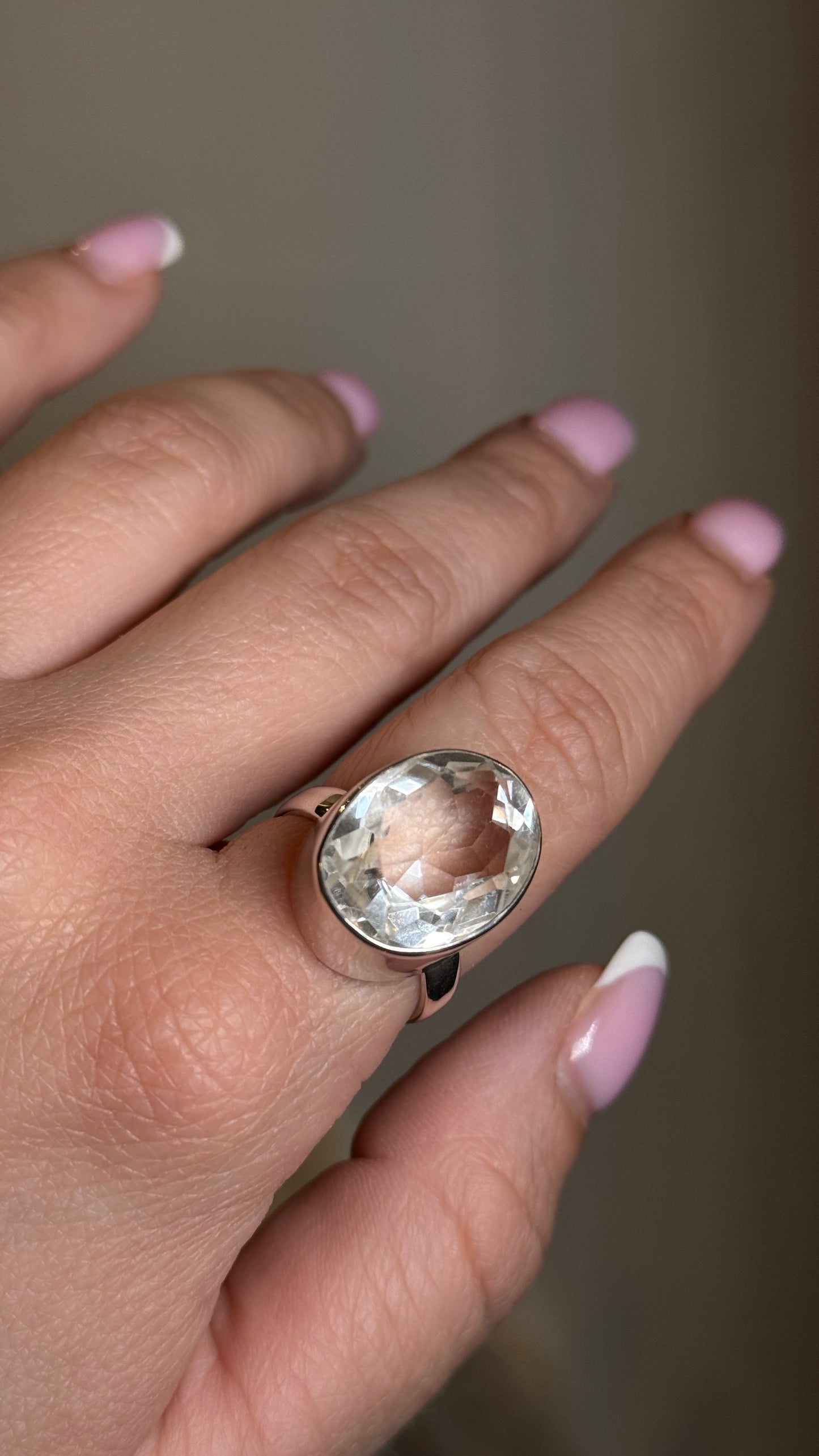Clear Quartz Oval Ring
