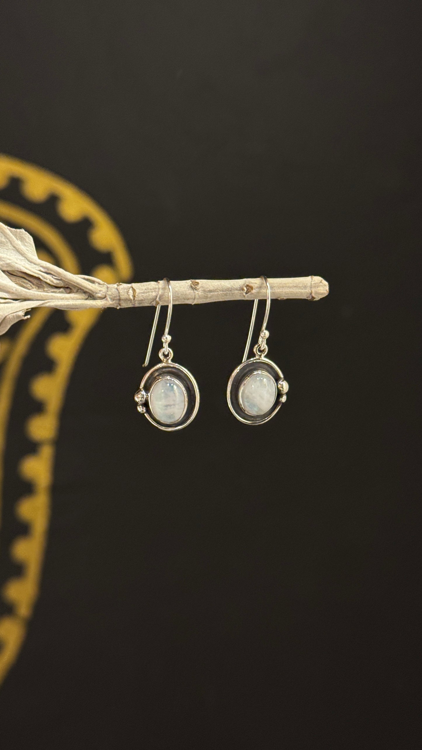 Cosmic Halo Moonstone earrings