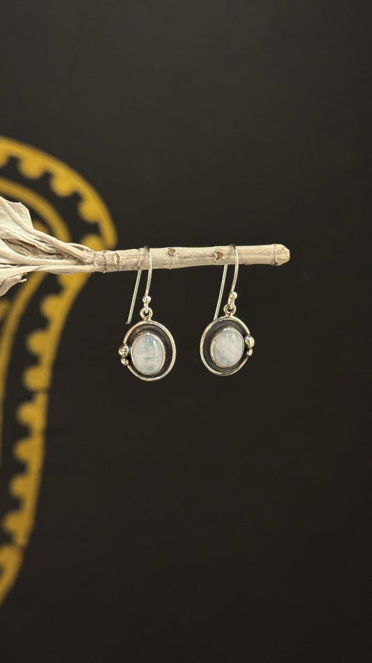 Cosmic Halo Moonstone earrings