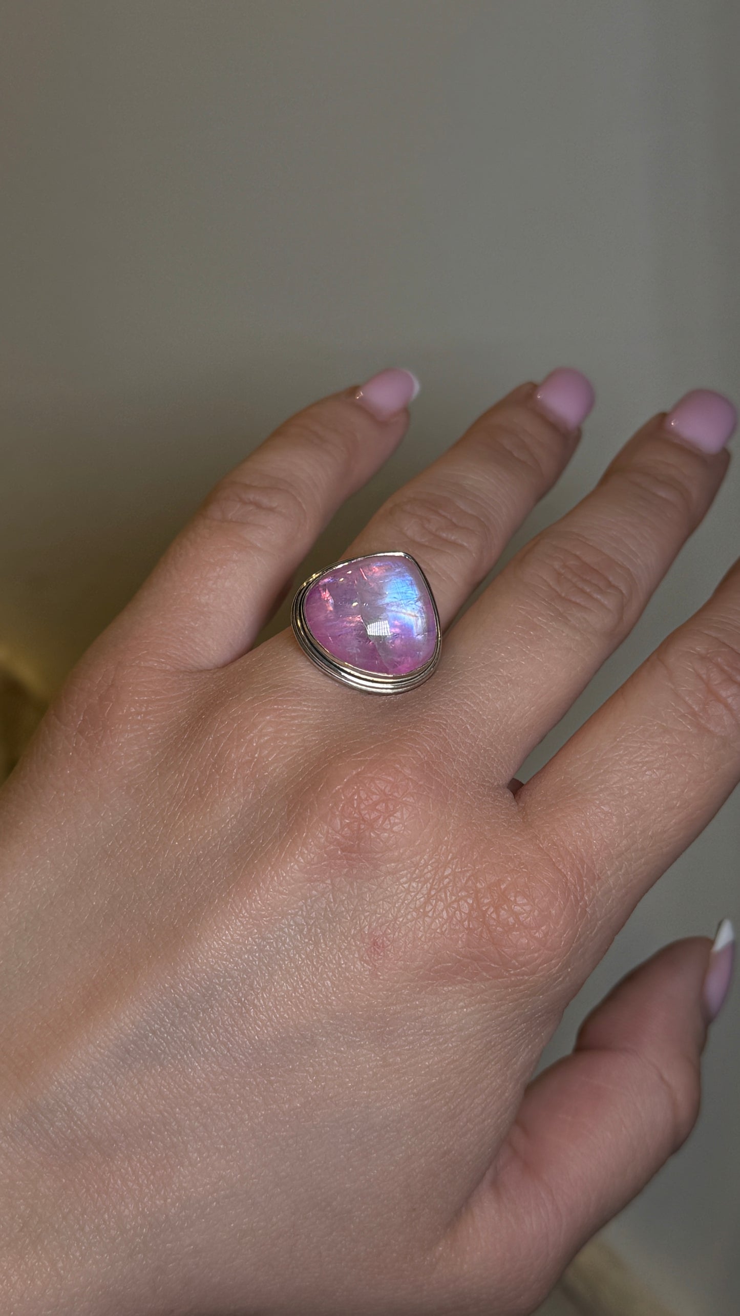 Pink Moonstone Ring