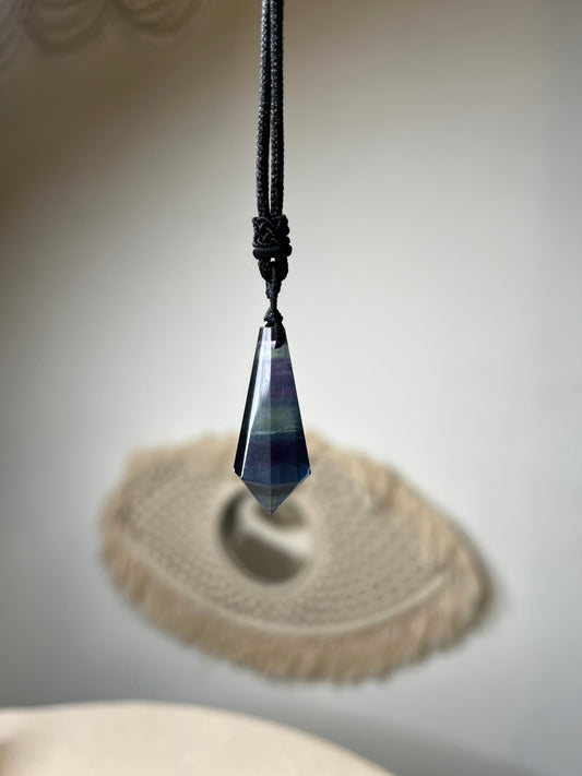 Fluorite point necklace