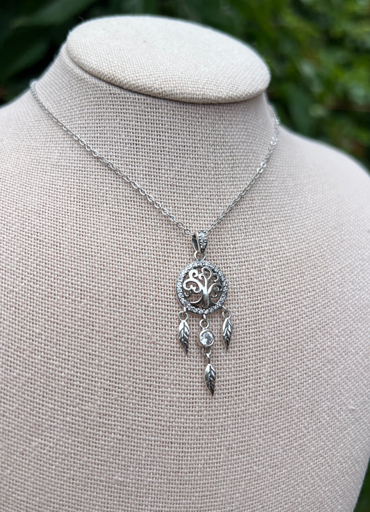 Tree of life dreamcatcher necklace