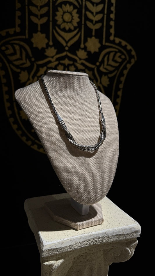 Twisted silver necklace