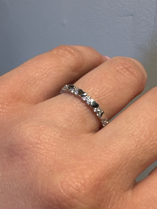 Little Mixed Hearts Silver Ring