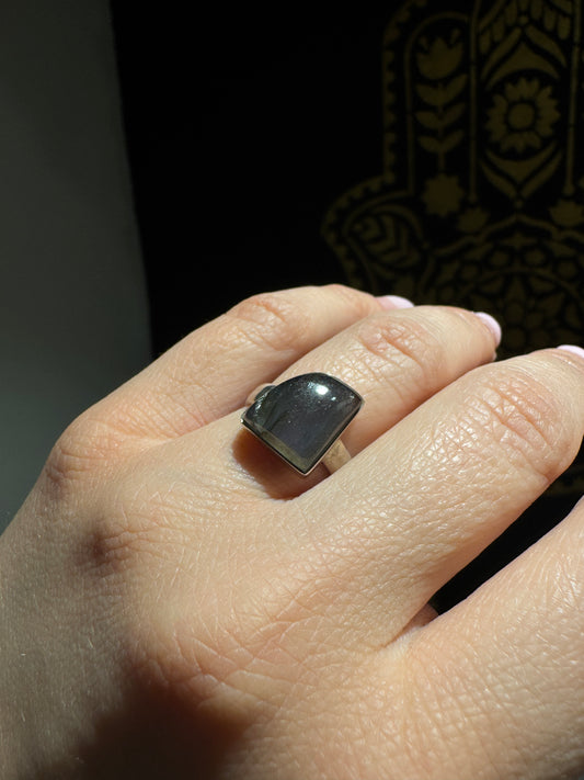 Abstract shape Labradorite Ring