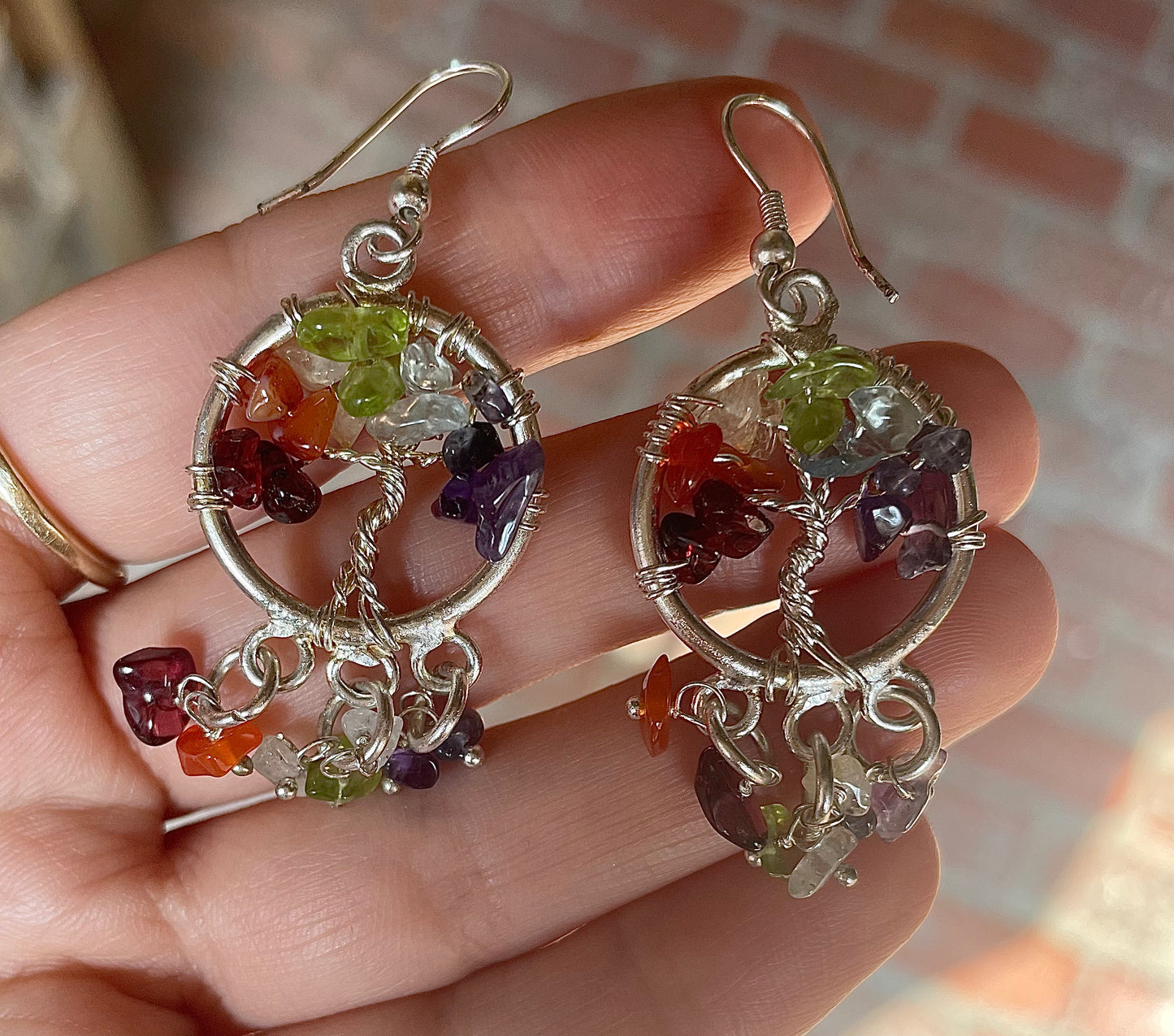 Tree of life chakra earrings