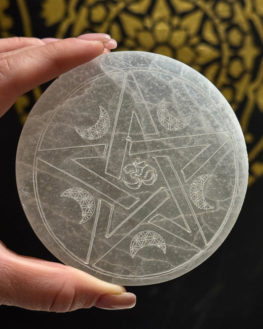 Pentagram Selenite plate