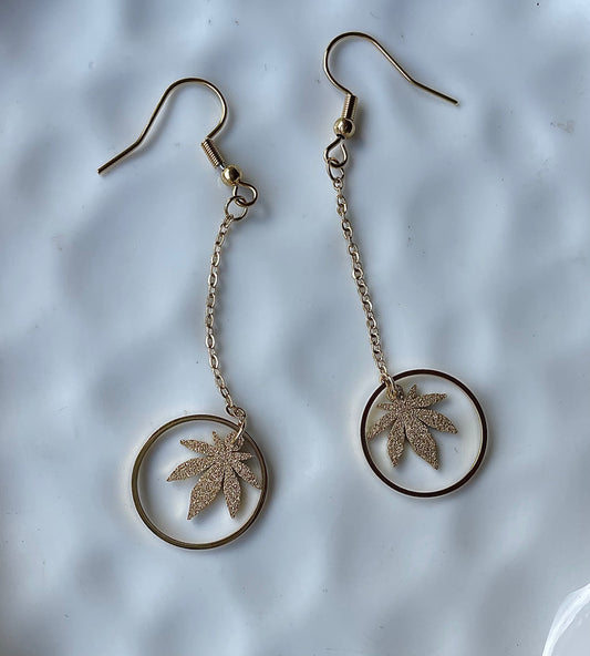 Miss Weed gold earrings