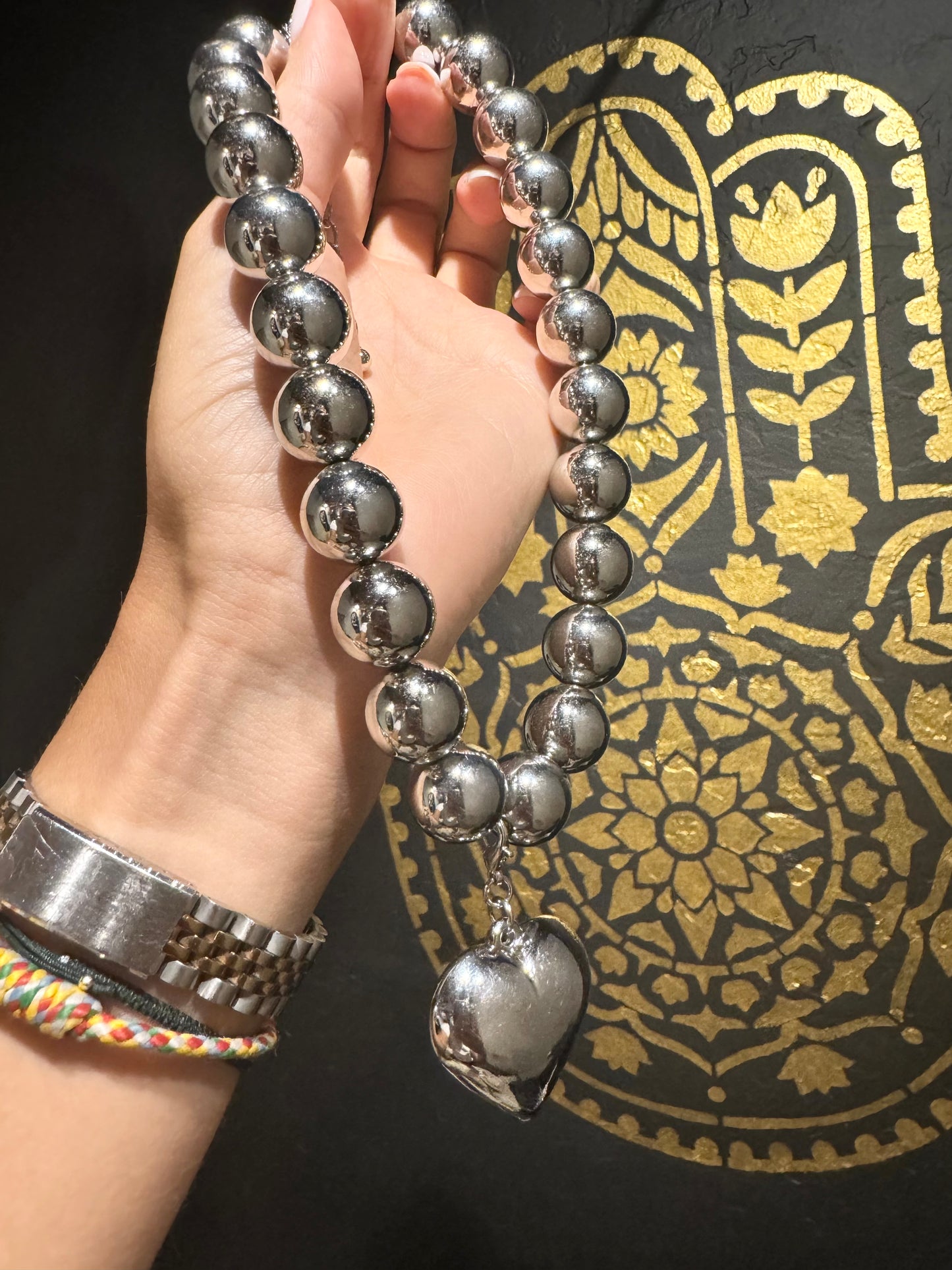 Big Love Chunky Heart Silver Choker