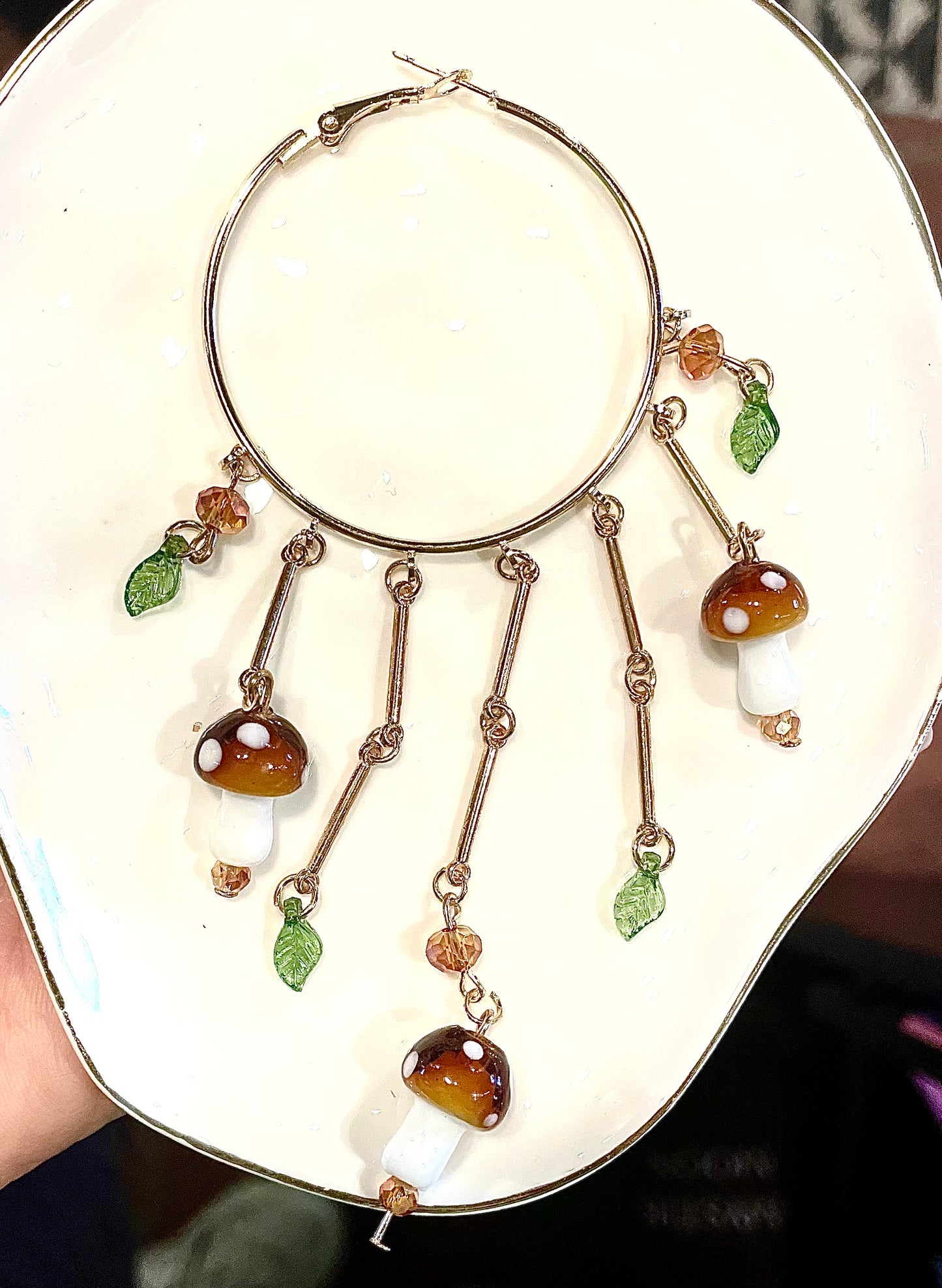 Mushroom Goddess Gold Hoops