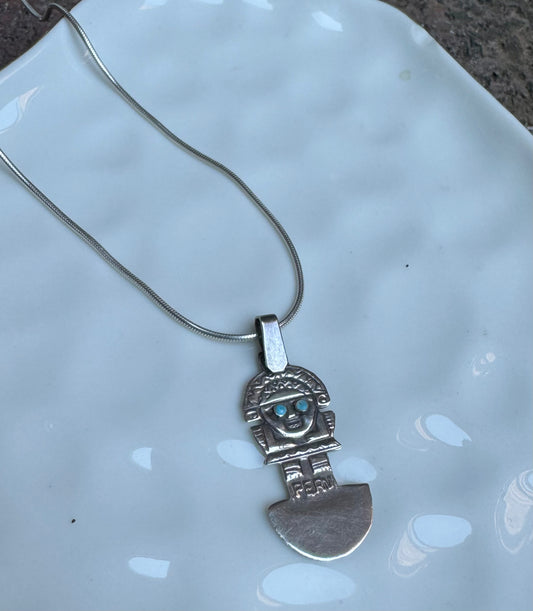 Egyptian God Head Silver Pendant