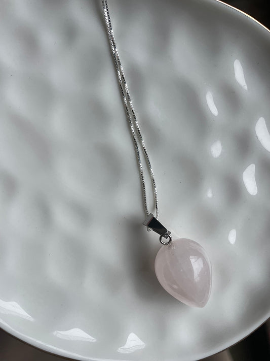 Rose Quartz Teardrop Pendant