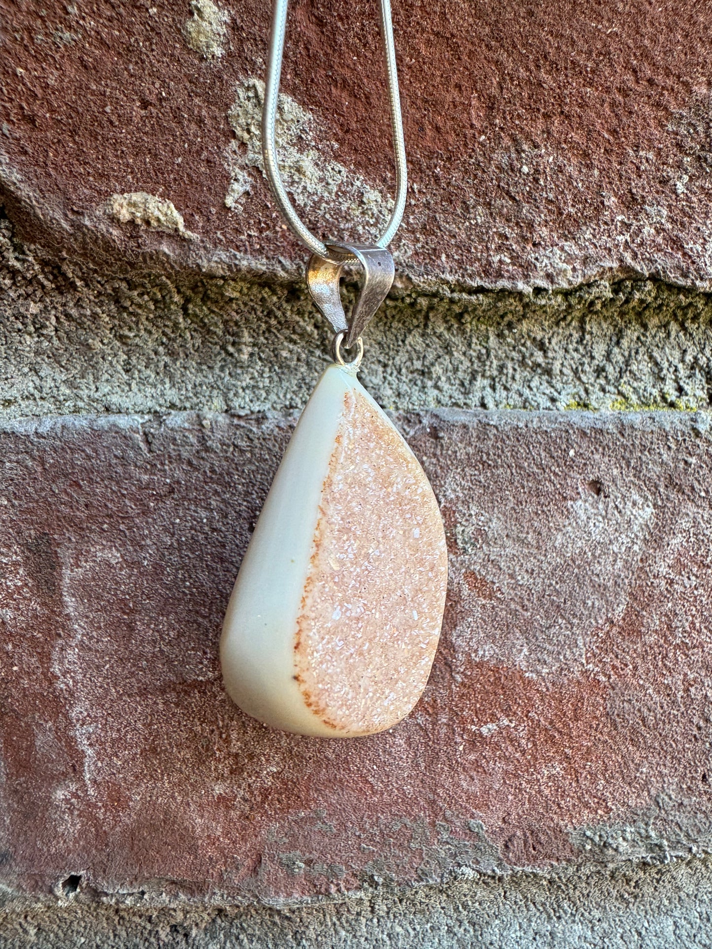 White Opal Druzzy Pendant