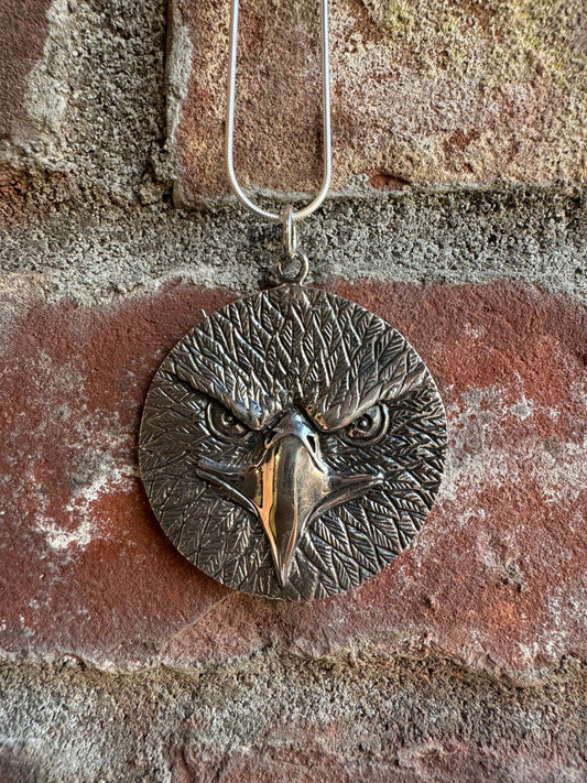 Eagle Head Silver Pendant
