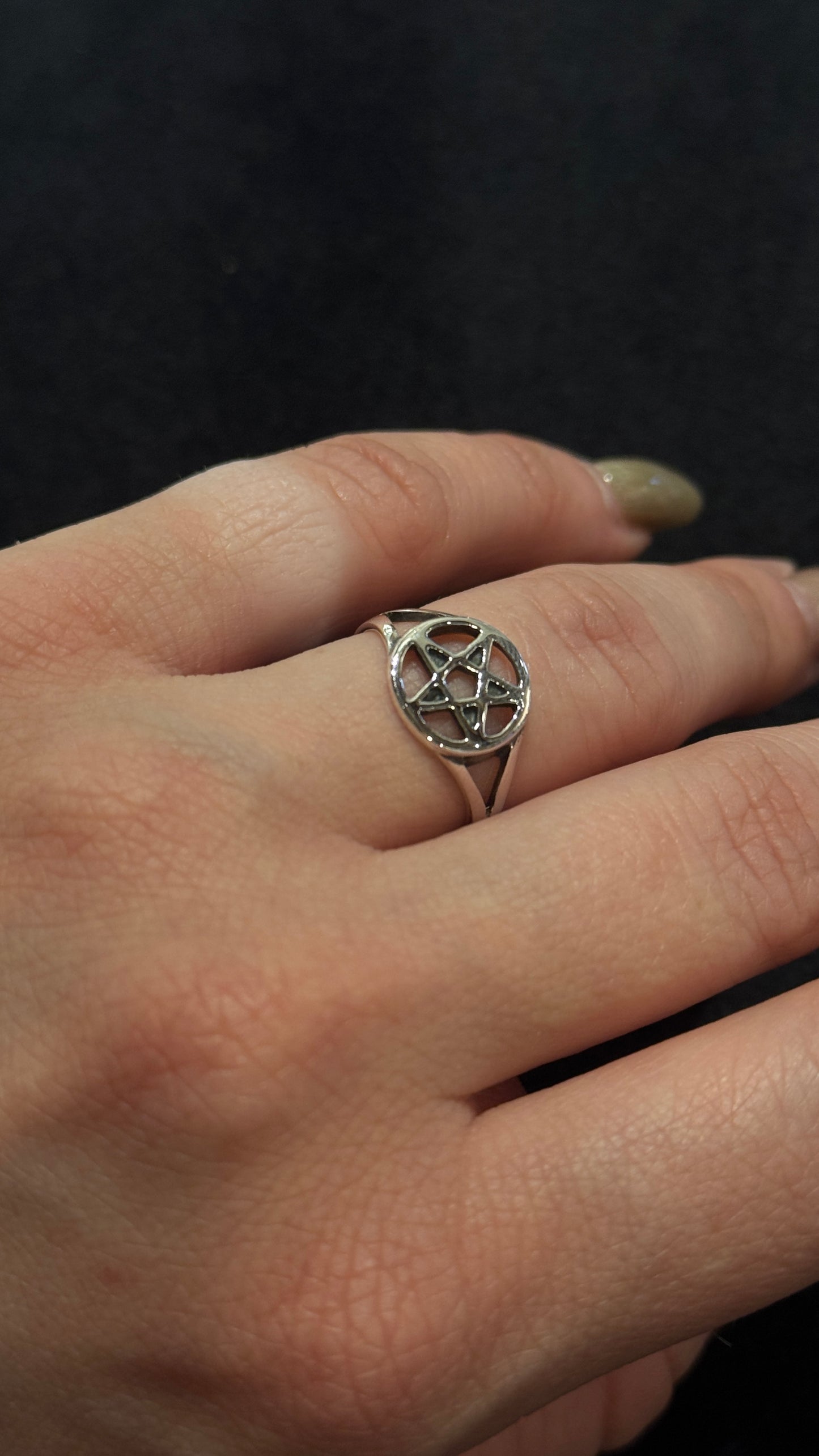 Pentagram Silver Ring