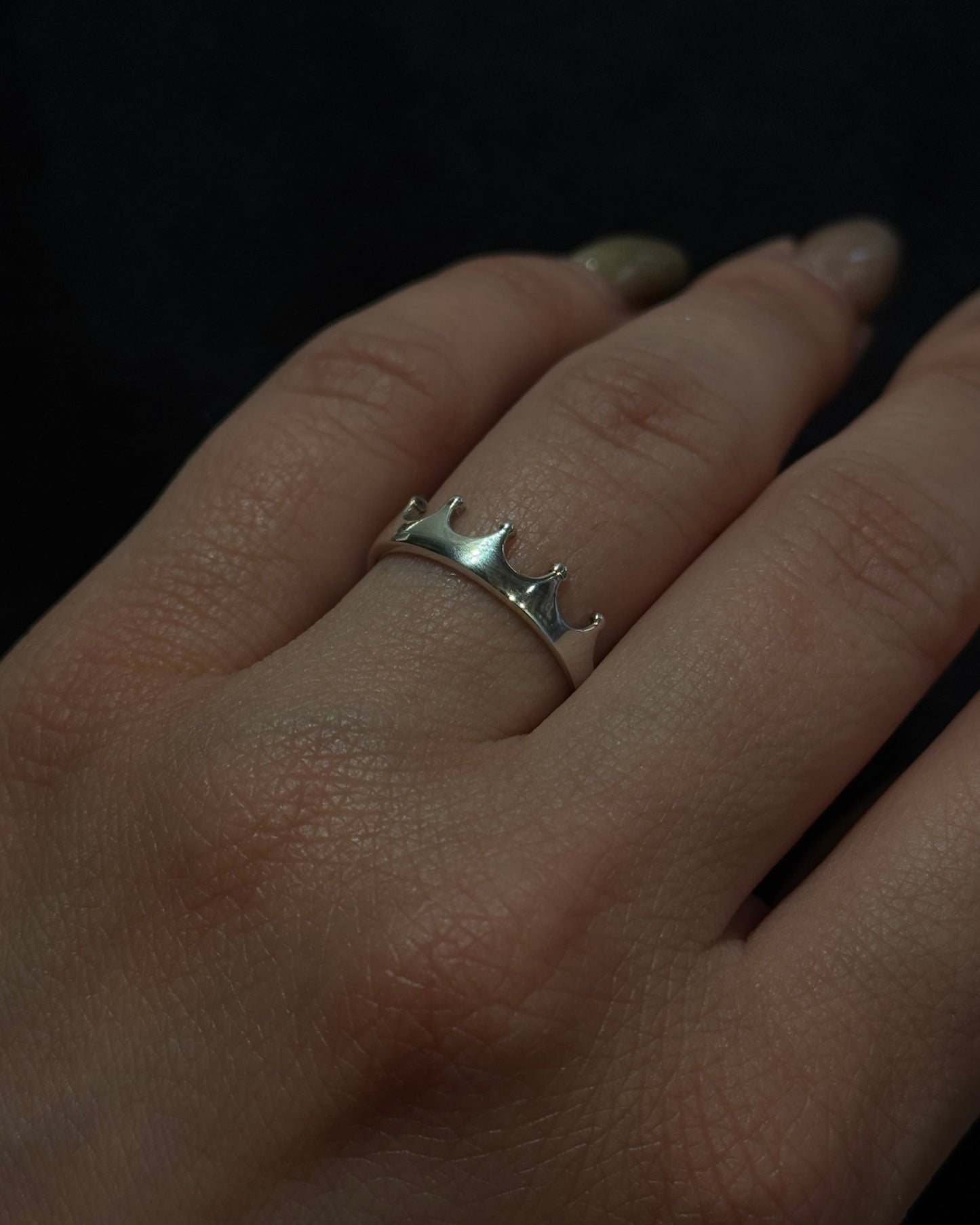 sterling silver ring crown design