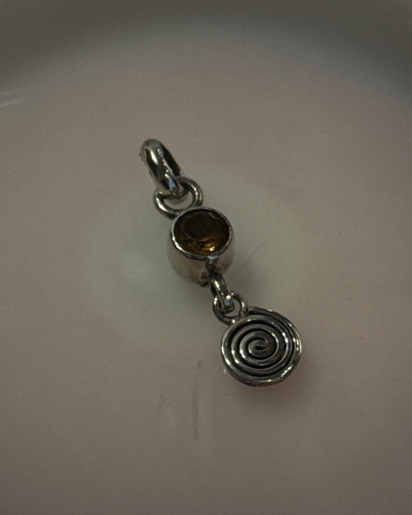 Citrine & Spiral Pendant
