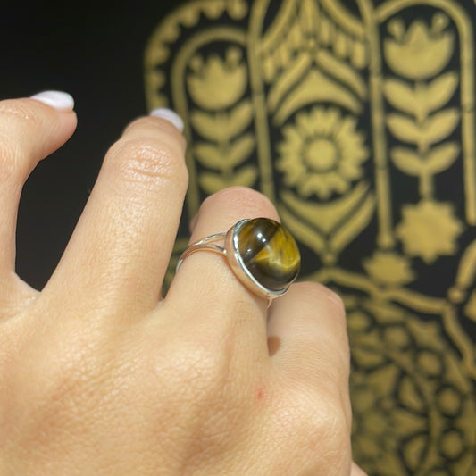 Tiger’s Eye Sterling Silver Ring