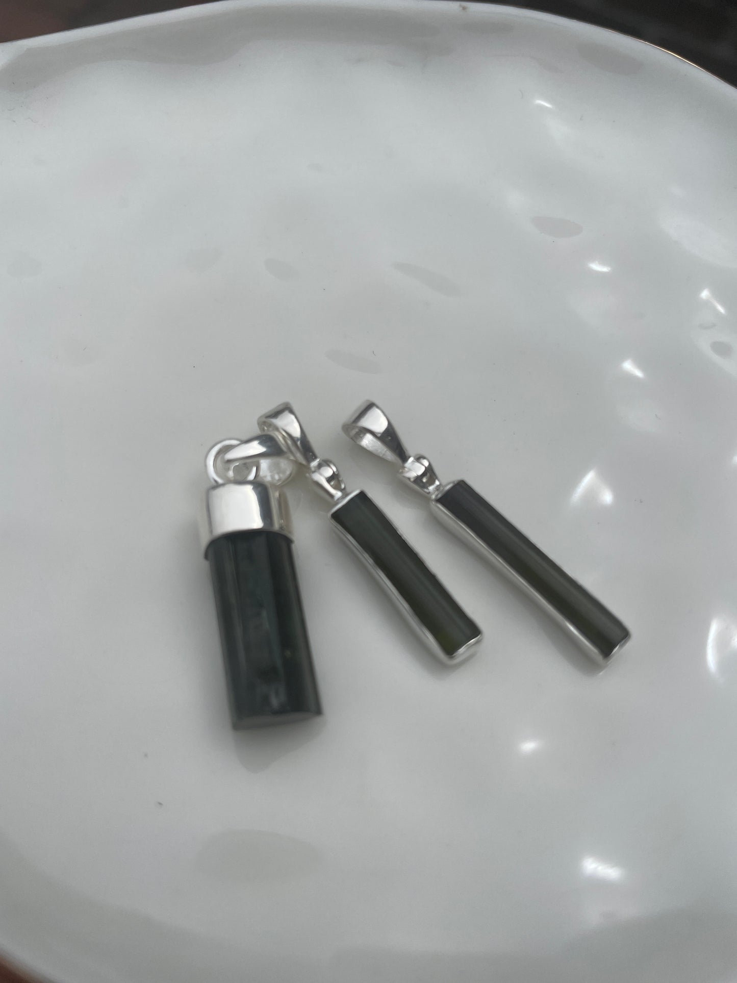 Green Tourmaline Silver Pendant