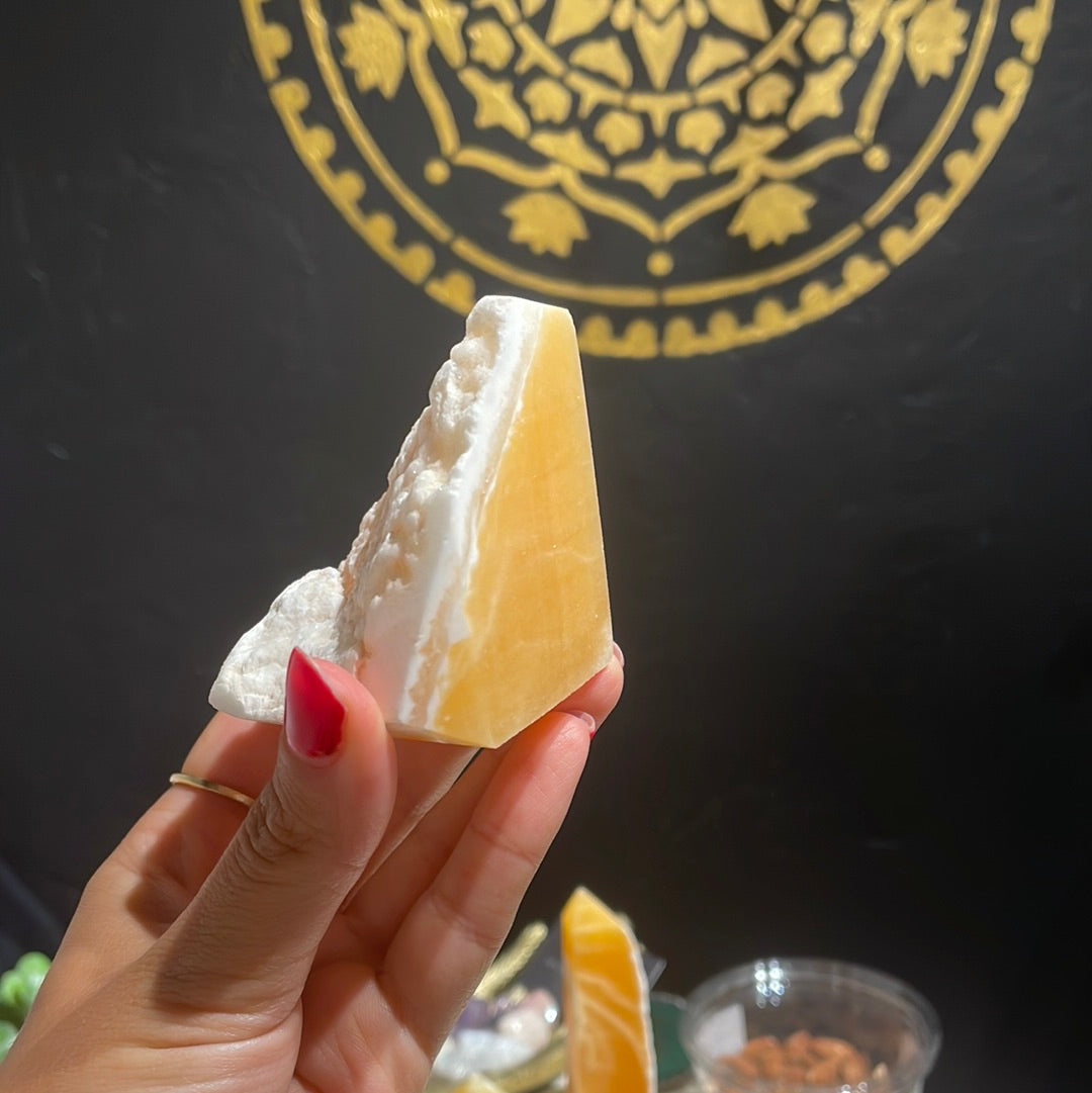 Yellow Calcite Raw Tower