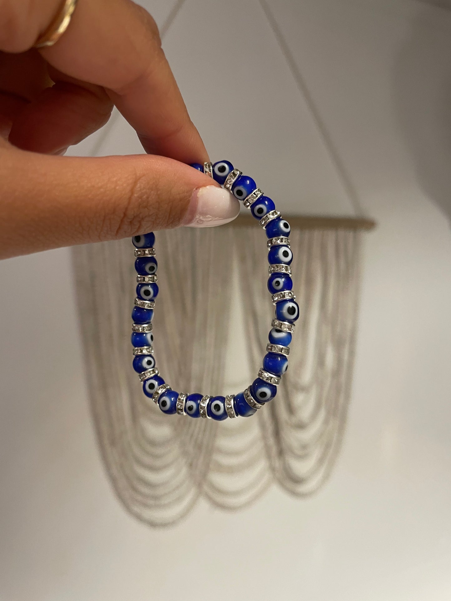 Evil eye small glass beads bracelet
