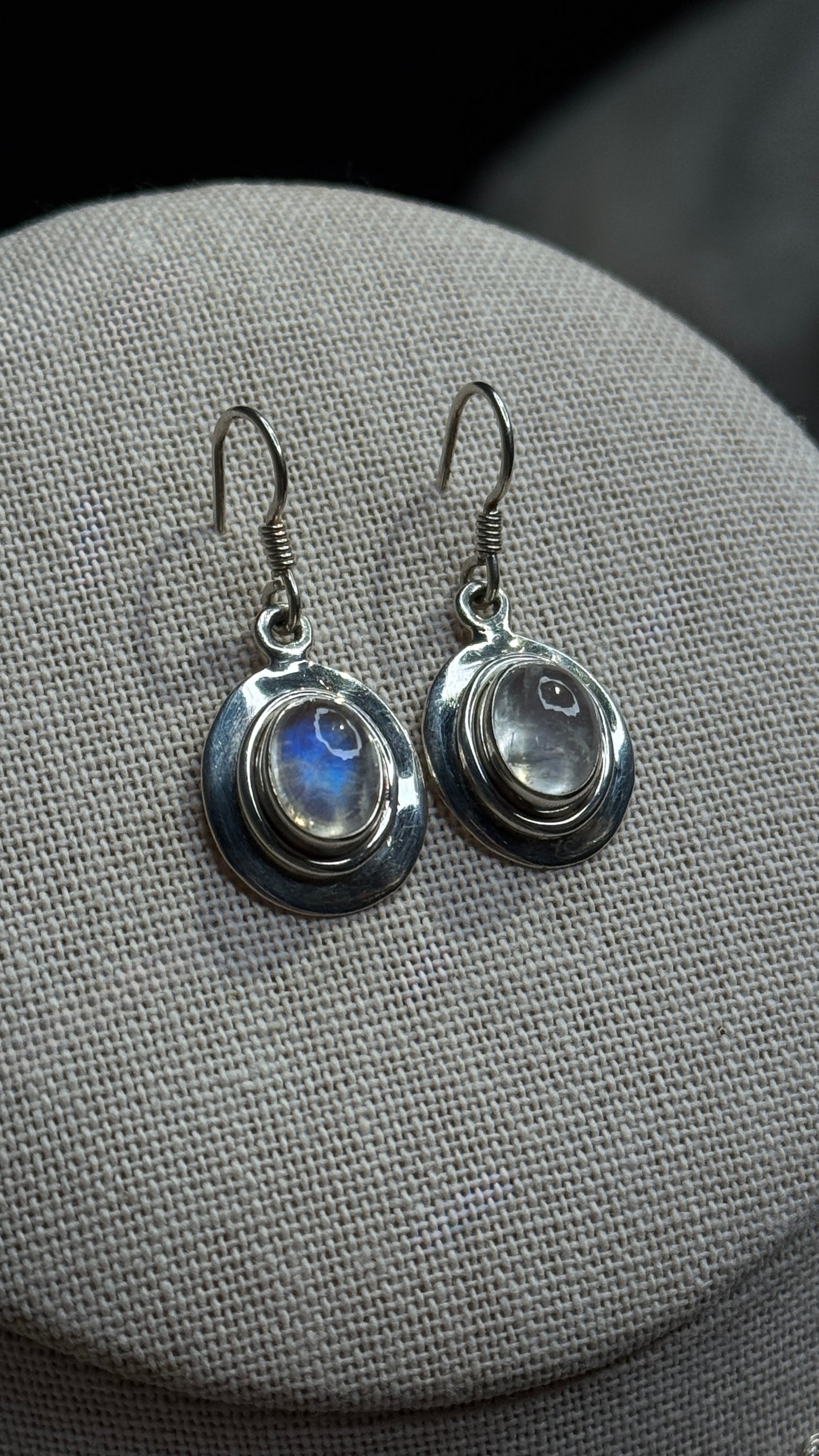 Lunar Orbit Moonstone Earrings