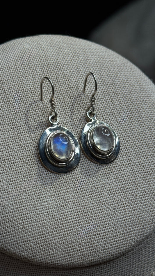Lunar Orbit Moonstone Earrings
