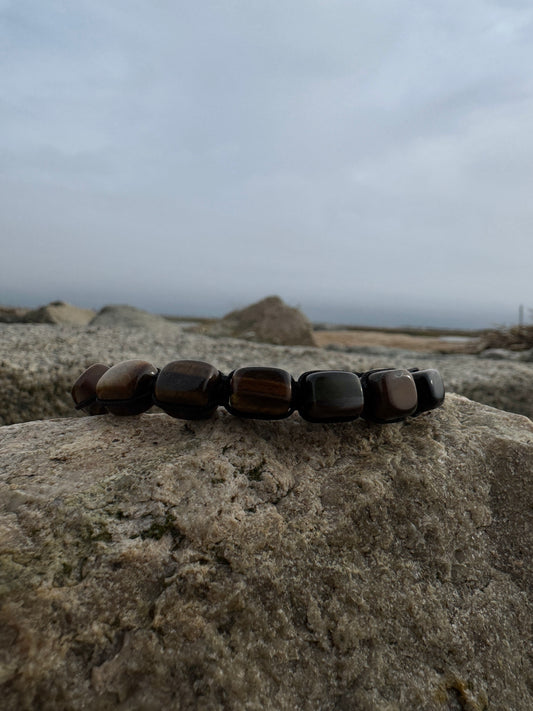Tiger’s eye crystal nugget bracelet