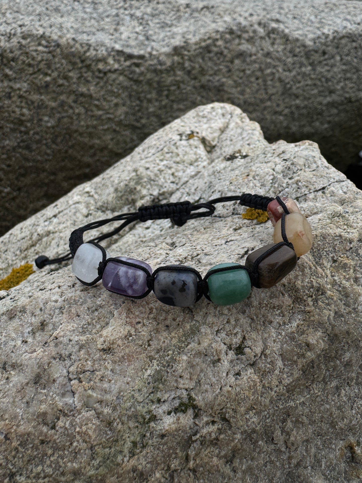 Chakra crystal nugget bracelet