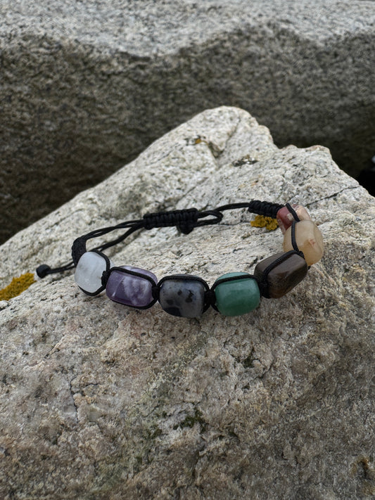 Chakra crystal nugget bracelet