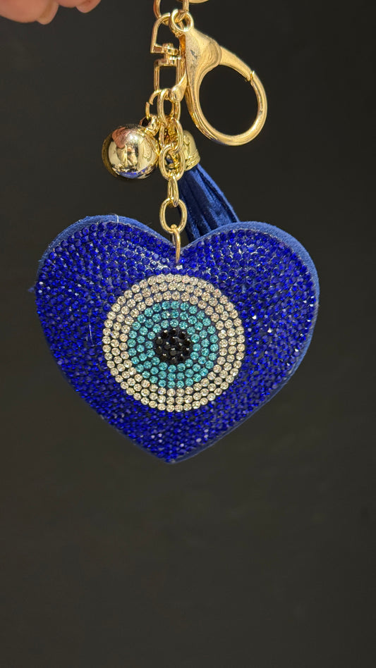 Heart Evil Eye Keychain