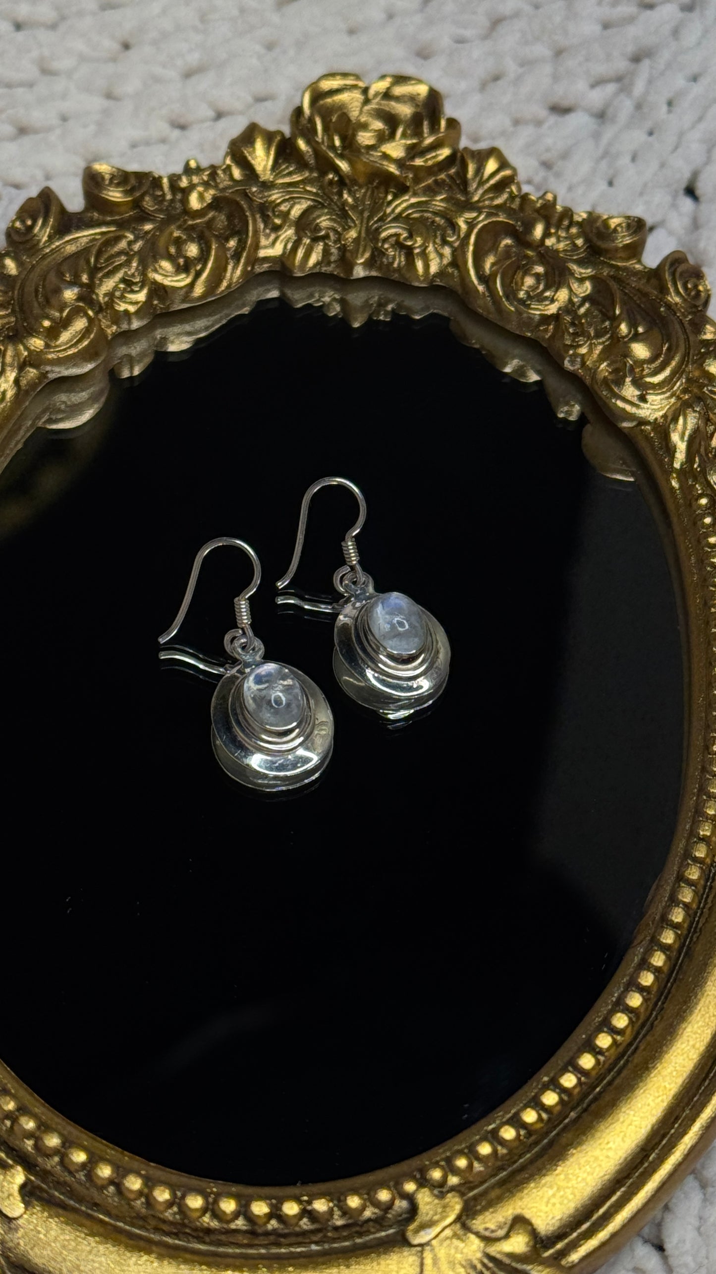 Lunar Orbit Moonstone Earrings