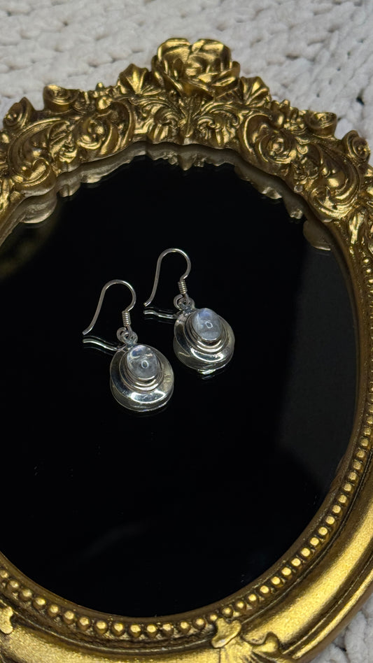 Lunar Orbit Moonstone Earrings